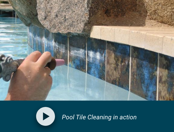 Bead blasting on pool tile