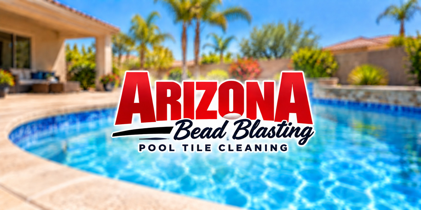 Arizona Bead Blasting professional pool tile cleaning in Chandler Arizona